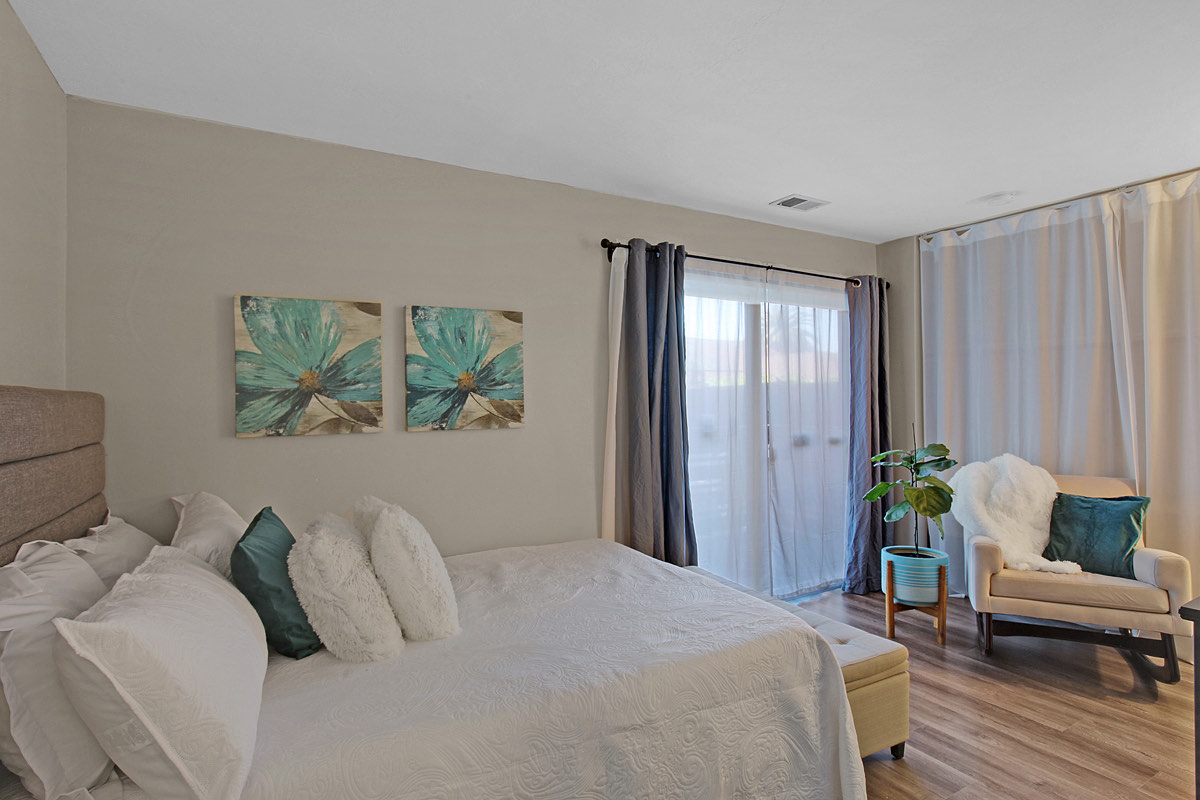 A furnished private resident room